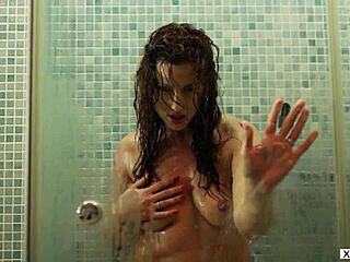 Reina Pornero takes sexual shower with huge tits