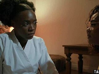 Lesbian Black Beauties Ana Foxxx And Scarlit Scandal Suggest Pussy Eating Session