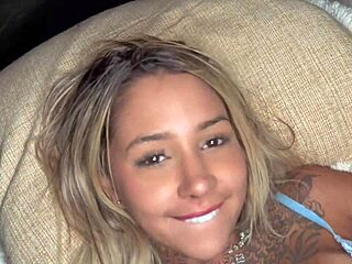 petite blonde latina teen takes rough deepthroat and swallows cum by the pool