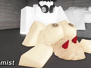 brunette babe finds random whore in roblox and starts intense hardcore fucking session