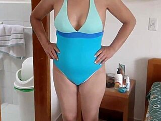 Blonde Stepmother Records Herself Daily Putting On Bikini At The Beach