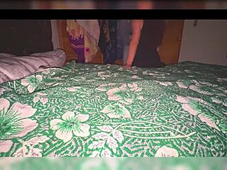 casual homemade encounter where divorced mature latina enjoys drinks then hooks up with younger guy thinking light is a lamp