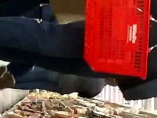 candid teen 18+ booty in tight jeans hidden view