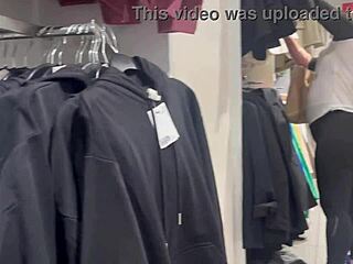 I love spotting that round latina booty in see thru leggings voyeur style