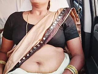 i can't believe how this beautiful saree call girl does dirty talk during car sex with those cute tits