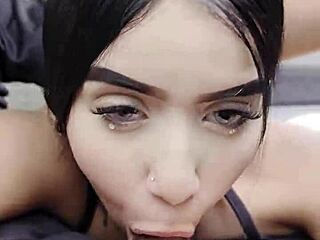 She sucks his cock while he drives through public streets in wild ride