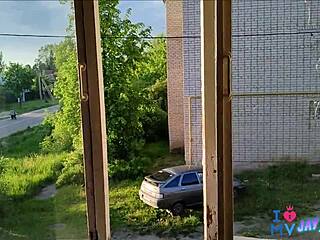 pov deepthroat with big cock amateur blowjob and cumshot in mouth outdoors