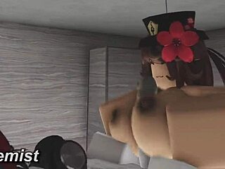 brunette babe finds random whore in roblox and starts intense hardcore fucking session