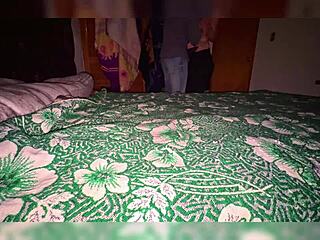 casual homemade encounter where divorced mature latina enjoys drinks then hooks up with younger guy thinking light is a lamp