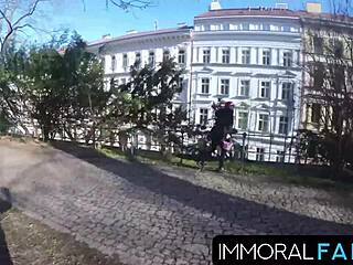 Mia Trejsi Craves Double Penetration with Vibrators and Big Cocks. She Gets Hairy Pussy Pounded Outdoors in a Wild Threesome Creampie.