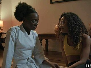 Lesbian Black Beauties Ana Foxxx And Scarlit Scandal Suggest Pussy Eating Session