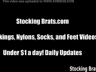 we all gathered for steamy foot fetish fun with stockings and lesbian vibes