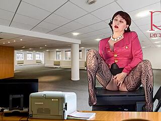 Naked Secretary Seduces Boss Showing Pussy Tits And Masturbating Cunt Wildly!