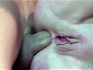 Blonde pawg bent over for doggystyle assfucking and facial cum