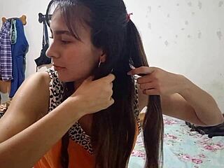 i feel so horny with peruvian teen in pjs swallowing my cum load passionately