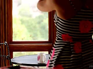 busty housewife licks her young gardener's wet pussy