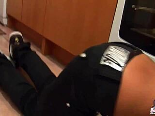 oh wow, look at teen valya stripping out of her tiny jean miniskirt and tight clothes