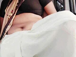 i can't believe how this beautiful saree call girl does dirty talk during car sex with those cute tits