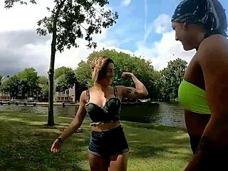 hot lesbian personal training trailer suggests rimjob and squirting with muscular bodybuilders and big tits