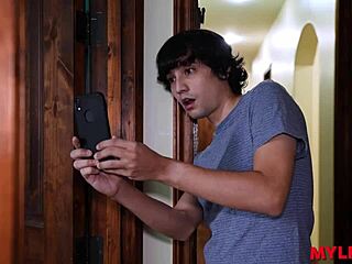 Guy catches milf in bathroom shower