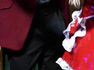 French Maid Toni Samantha Engages In Intense Session With Master In Bed Wearing Heels And Stockings.