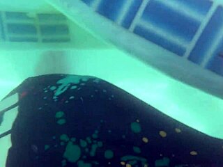 Blonde babe underwater creampie with dildo pounding shaved pussy