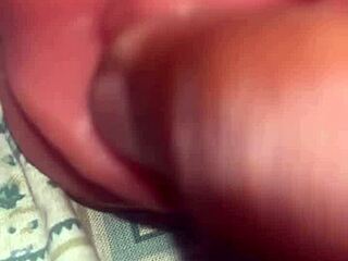 hey, wanna see this huge thick black dick guy cream a throat toy in solo masturbation?