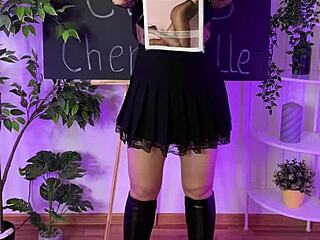 nylon club puts on fishnet tights with heels and ass spanking