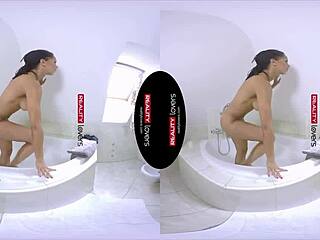 Realitylovers Ebony Shower Encounter In Bathroom