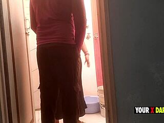 Overwhelmed With Lust Watching Her Big Ass While Washing Clothes In Bathroom