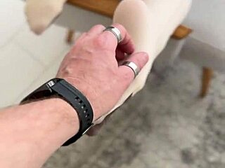 Curly blonde babe plays with her feet in cute barefoot fetish session