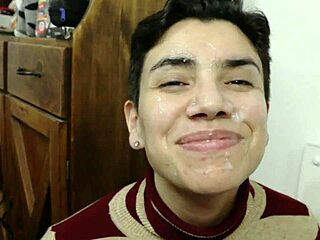 old school pov facial with handheld camera