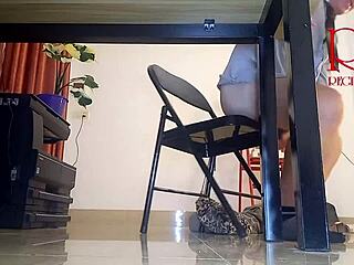 Oh man, Monday at work got wild - employee teasing without panties, then boss licks her fat curvy pussy and she sucks dick in the office, so naughty!