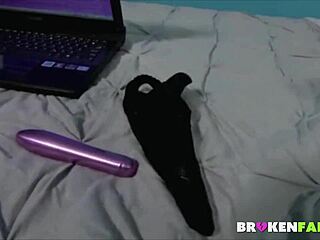 shaved cowgirl rides hard on the bed, then bends over for doggystyle pounding