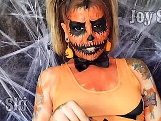 Experience Fucking A Pumpkin For Halloween Fun With Pierced Nipple Babe