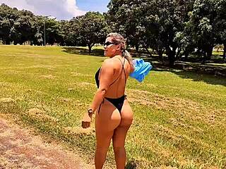 Luna Oliveira Flashes Pierced Nipples And Gets Assfucked By Muscular Bodybuilder In Public Exhibitionist Adventure