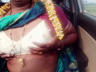 Indian Housewife Enjoys Car Sex with Dirty Talk on Long Drive for Fucking