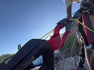 Brazilian Latina Tattooed Babe Gives Outdoor Public Blowjob on Huge Cock in the Air