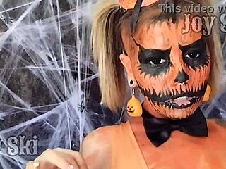 Experience Fucking A Pumpkin For Halloween Fun With Pierced Nipple Babe