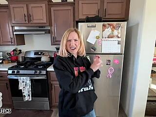 Seduced by Mature Blonde Cougar with Big Tits in Roleplay Fantasy Scene