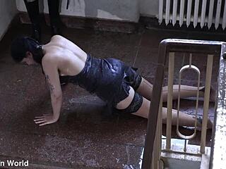 lazy cleaning girl, you have to go through rough work training now