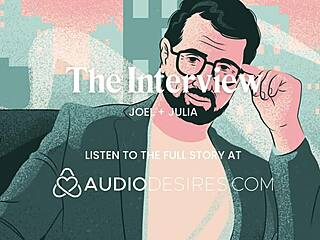 During The Interview She Rubs Her Tits And Cums Everywhere Before Begging For Cock