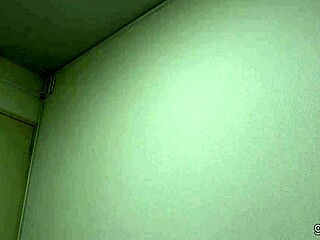 Tanned Japanese beauty in school uniform slowly strips out of her thong mini skirt white socks revealing natural tits and naked body.