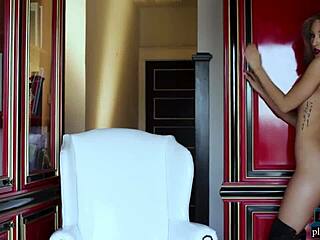 curvy milf model jeana turner teases with her big round ass in a softcore striptease video