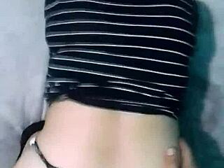 Pov homemade emo latina gets bent over doggystyle on the big bed during webcam session with the notebook