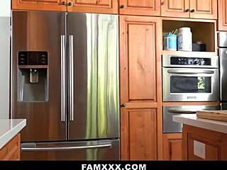 Stepdaughter flashes tits and gets pounded hard by stepdad in taboo encounter