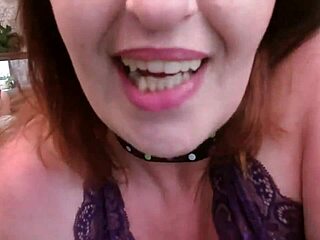 Femdom redhead humiliates tiny dick with sph