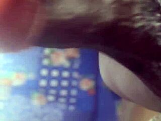 hey, wanna see this huge thick black dick guy cream a throat toy in solo masturbation?