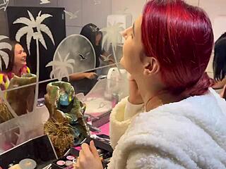 Brazilian milf visits wild bar with panties on ceiling and takes huge cock anal creampie