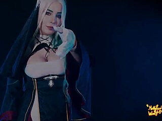 nun turns guy into her whore with strapon punishment in garage